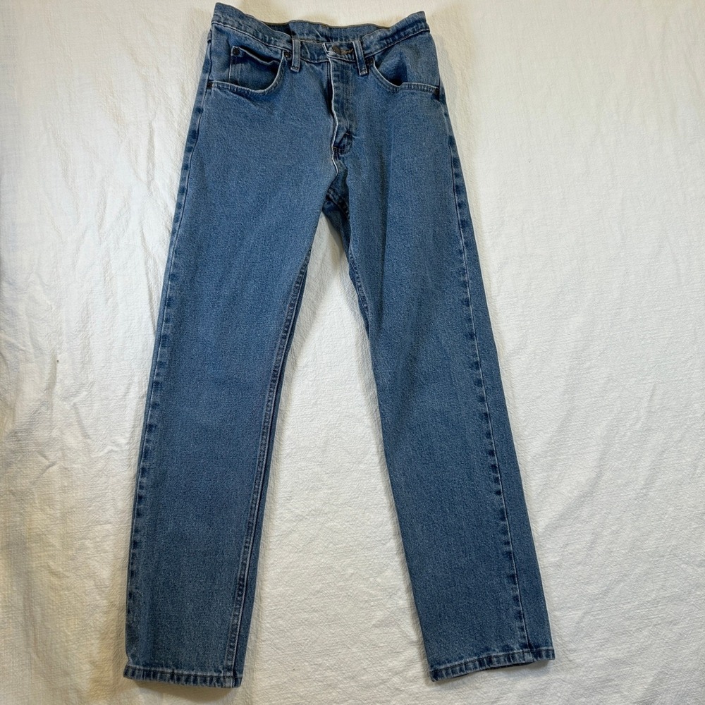 Wrangler Premium Quality Mens Jeans 29x30 Blue Straight Leg 1096FXVDB Wash